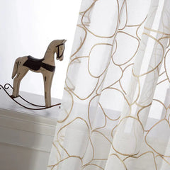Geometric Wavy Sheer Curtains for Bedroom & Living Room