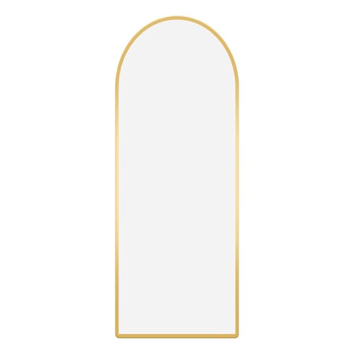 DUMOS 64x21 Arched Full-Length Mirror, Floor/Wall Mount, Shatterproof Glass
