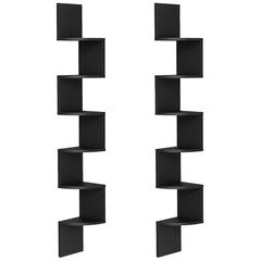 HOOBRO Rustic Floating Corner Shelves Set (2-Pack) - 4-Tier Wall Mounted Storage