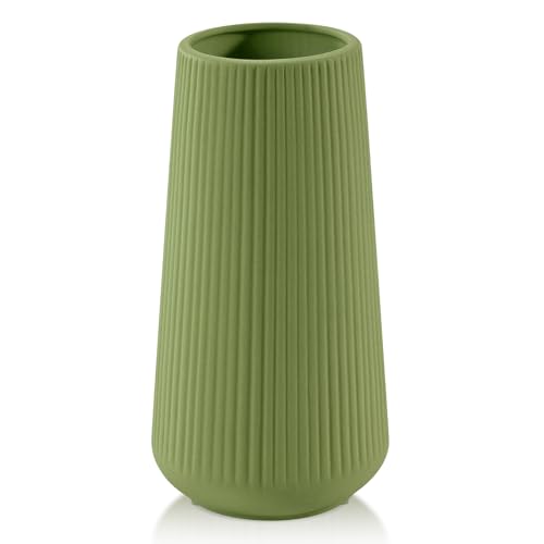 GUKJOB White Ceramic Vase for Pampas Grass, Modern Minimalist Home Decor