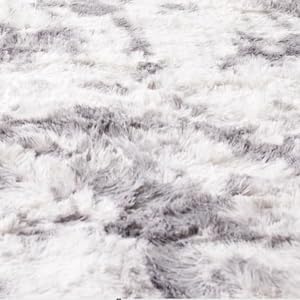 Ophanie Upgrade 5x8 Grey Fluffy Shag Area Rug - Soft Non-Slip Carpet