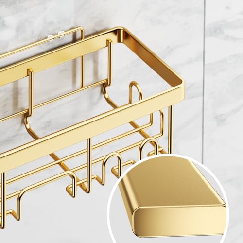 Veken 6-Pack Rustproof Adhesive Shower Caddy - No Drill Wall-Mounted Bathroom Organizer