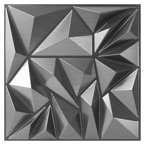 Art3d 33-Pack White 3D Diamond Textured PVC Wall Panels Modern Interior Decor
