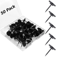 30 Black Double-Headed Push Pin Picture Hangers for Renter-Friendly Wall Decor