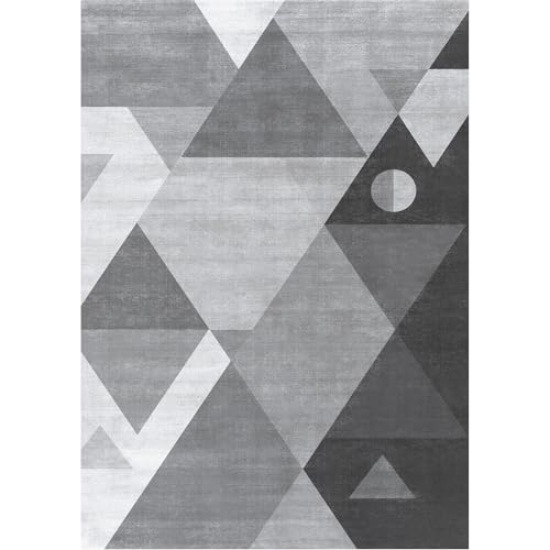HOMFINE Washable 5x7 Geometric Modern Area Rug - Soft Non-Slip Bedroom Living Room