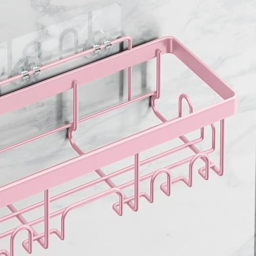 Veken 6-Pack Rustproof Adhesive Shower Caddy - No Drill Wall-Mounted Bathroom Organizer