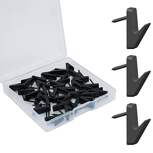 30 Black Double-Headed Push Pin Picture Hangers for Renter-Friendly Wall Decor