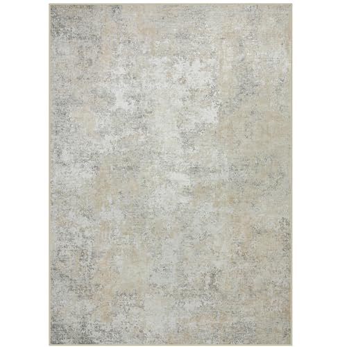 Aelenmu Modern Abstract Washable 8x10 Area Rug: Non-Slip, Soft, Durable