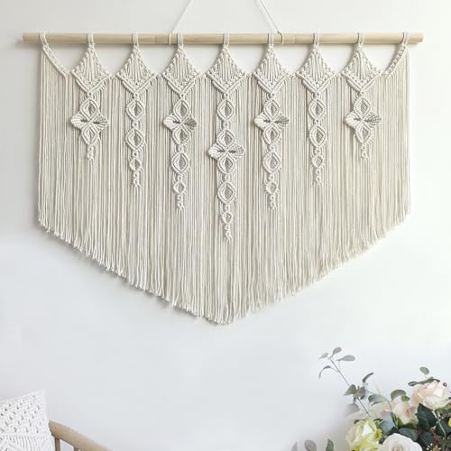 Achart Large Boho Macrame Wall Hanging - Handwoven Cotton Tapestry Decor