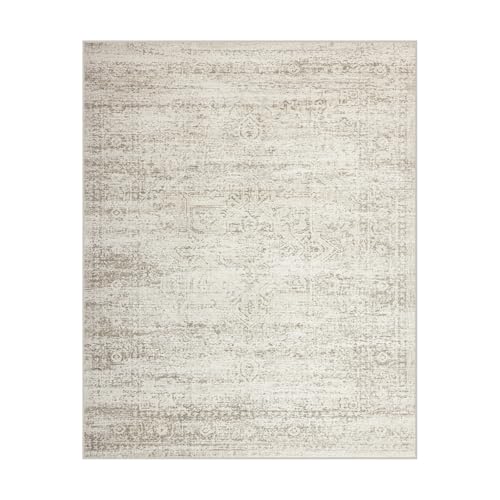 Luxury Washable Faux Wool Area Rug: Ultra Soft, Non-Slip Vintage Print