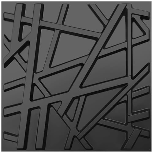 33-Pack Black 3D Textured PVC Wall Panels for Modern Home Decor 12x12