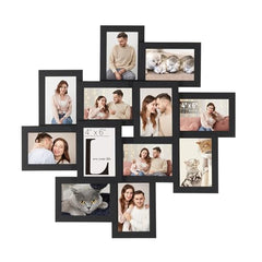 SONGMICS 12-Pack 4x6 Rustic Brown Collage Picture Frames, Glass Front