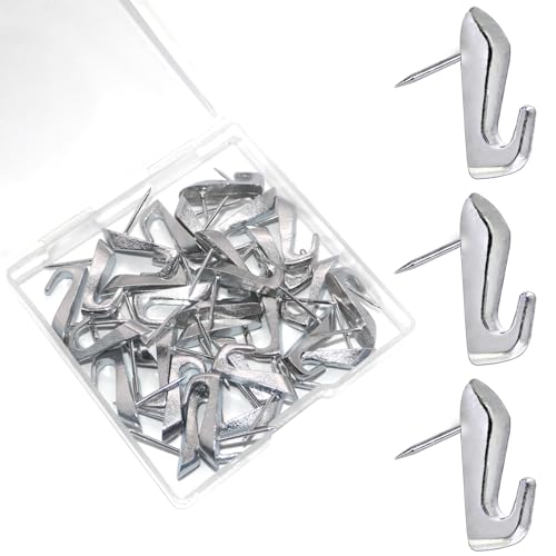 30 Black Double-Headed Push Pin Picture Hangers for Renter-Friendly Wall Decor