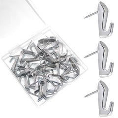 30 Black Double-Headed Push Pin Picture Hangers for Renter-Friendly Wall Decor