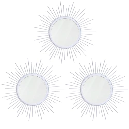 3-Pack Gold Sunburst Metal Wall Mirrors for Living Room Entryway Decor