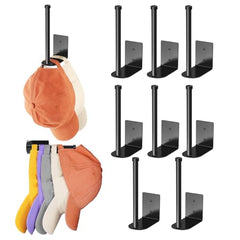 2-Pack Stainless Steel Baseball Cap Organizer Rack - Adhesive or Drill Mount