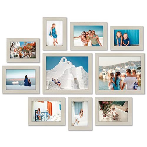 Americanflat 10-Piece Black Gallery Wall Picture Frame Set with Shatter-Resistant Glass