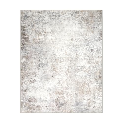 Luxury Washable Faux Wool Area Rug: Ultra Soft, Non-Slip Vintage Print