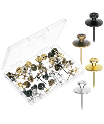 Heavy-Duty Double-Headed Black Picture Hanging Nails, 50 Pack, Secure Wall Hangers