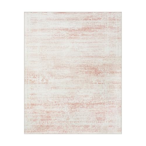 Luxury Washable Faux Wool Area Rug: Ultra Soft, Non-Slip Vintage Print