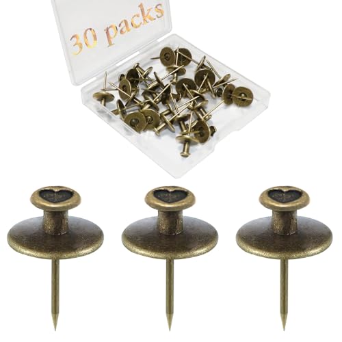 30 Black Double-Headed Push Pin Picture Hangers for Renter-Friendly Wall Decor