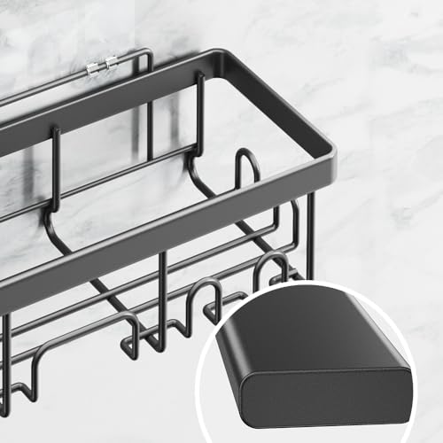 Veken 6-Pack Rustproof Adhesive Shower Caddy - No Drill Wall-Mounted Bathroom Organizer