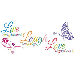 Large Live Love Laugh Wall Decal Sticker Set - Inspirational Family Quotes Decor