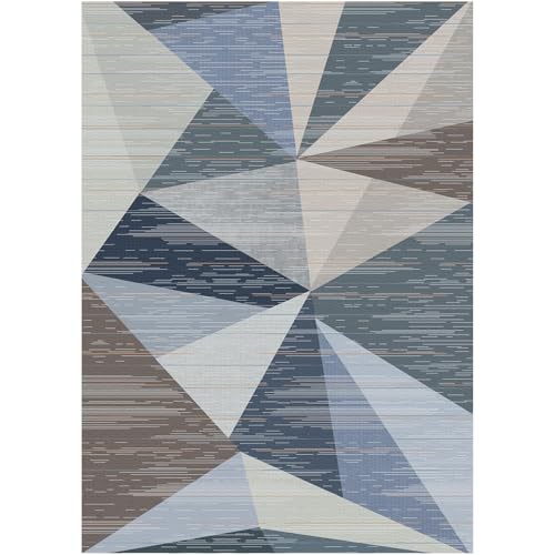 HOMFINE Washable 5x7 Geometric Modern Area Rug - Soft Non-Slip Bedroom Living Room