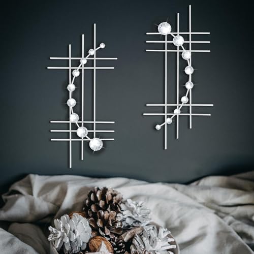 Dazzling Silver Crystal Sunburst Wall Art Decor Set - 3-Pack Metal Jeweled Bling