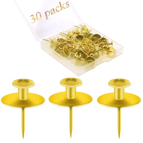 30 Black Double-Headed Push Pin Picture Hangers for Renter-Friendly Wall Decor