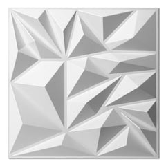 Art3d 33-Pack White 3D Diamond Textured PVC Wall Panels Modern Interior Decor