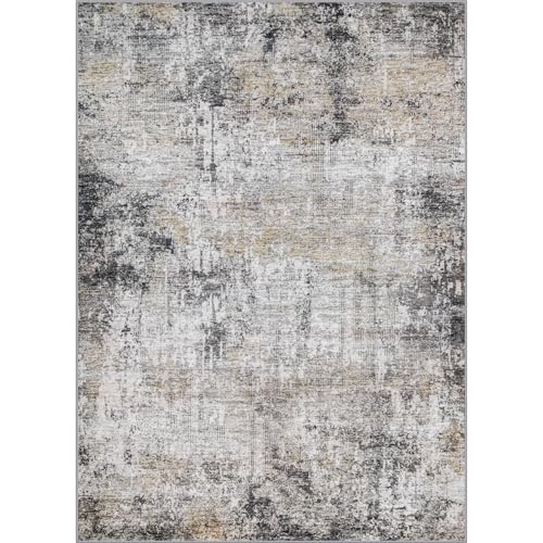 Modern Abstract Washable 8x10 Area Rug for Living Room, Non-Slip, Stain Resistant
