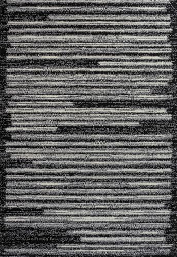 JONATHAN Y Khalil Modern Berber Stripe Cream/Black Indoor Area Rug, Pet-Friendly