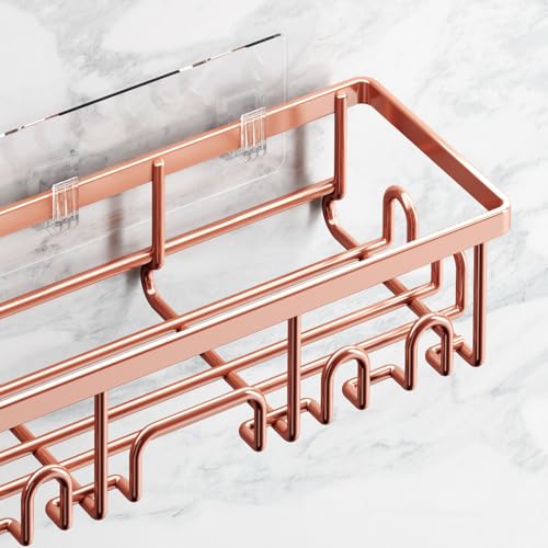 Veken 6-Pack Rustproof Adhesive Shower Caddy - No Drill Wall-Mounted Bathroom Organizer