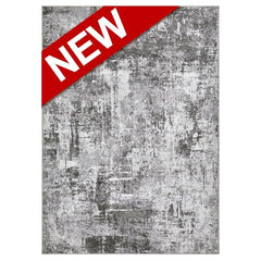 LOONGRUG Washable Abstract Gray Gold Area Rug: Soft, Stain-Resistant Non-Slip 5x7