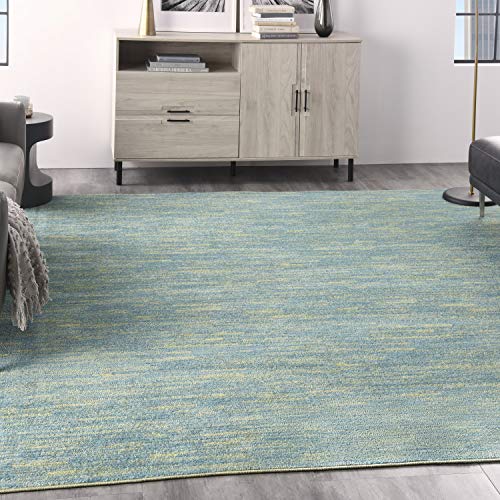 Nourison Essentials Ivory Beige Indoor/Outdoor Area Rug - Easy Clean, Non-Shedding, 8'x10' Versatile Decor