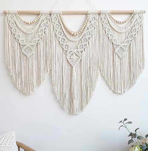 Achart Large Boho Macrame Wall Hanging - Handwoven Cotton Tapestry Decor