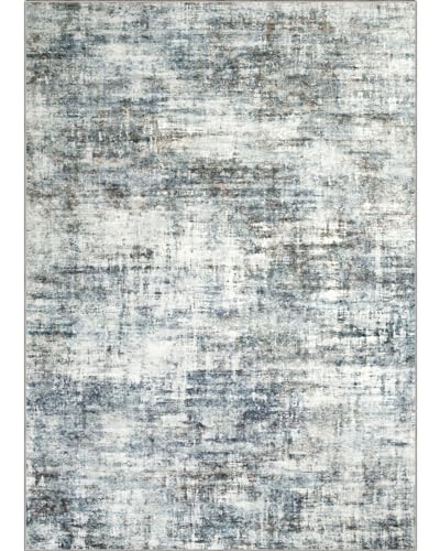 Large Washable 8x10 Area Rug: Modern Abstract Soft Anti-Skid Carpet for Home