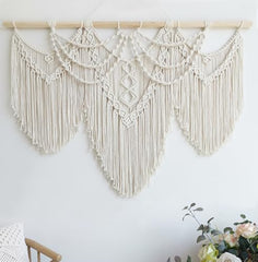Achart Large Boho Macrame Wall Hanging - Handwoven Cotton Tapestry Decor