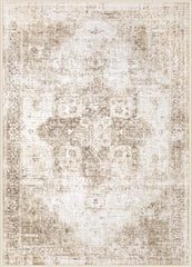 VECARF Washable Vintage Boho Medallion Area Rug - Non-Slip Soft Low Pile
