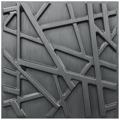 33-Pack Black 3D Textured PVC Wall Panels for Modern Home Decor 12x12