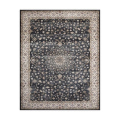 Luxury Washable Faux Wool Area Rug: Ultra Soft, Non-Slip Vintage Print