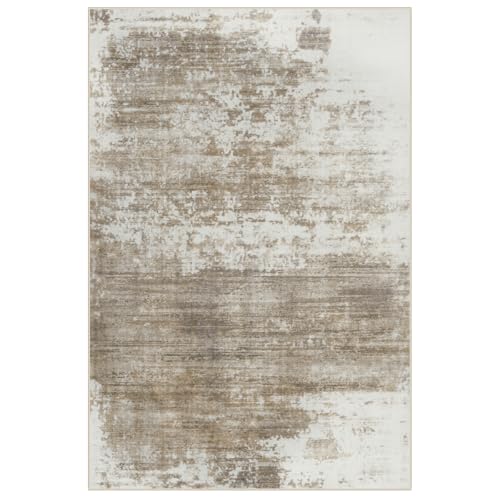 Large Washable 8x10 Area Rug: Modern Abstract Soft Anti-Skid Carpet for Home
