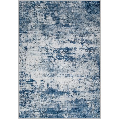 Washable Modern Abstract Soft Thin Area Rug for Living Room, Bedroom