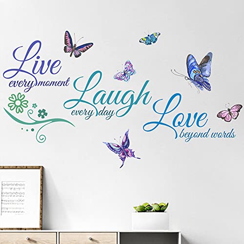 Large Live Love Laugh Wall Decal Sticker Set - Inspirational Family Quotes Decor