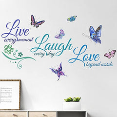 Large Live Love Laugh Wall Decal Sticker Set - Inspirational Family Quotes Decor