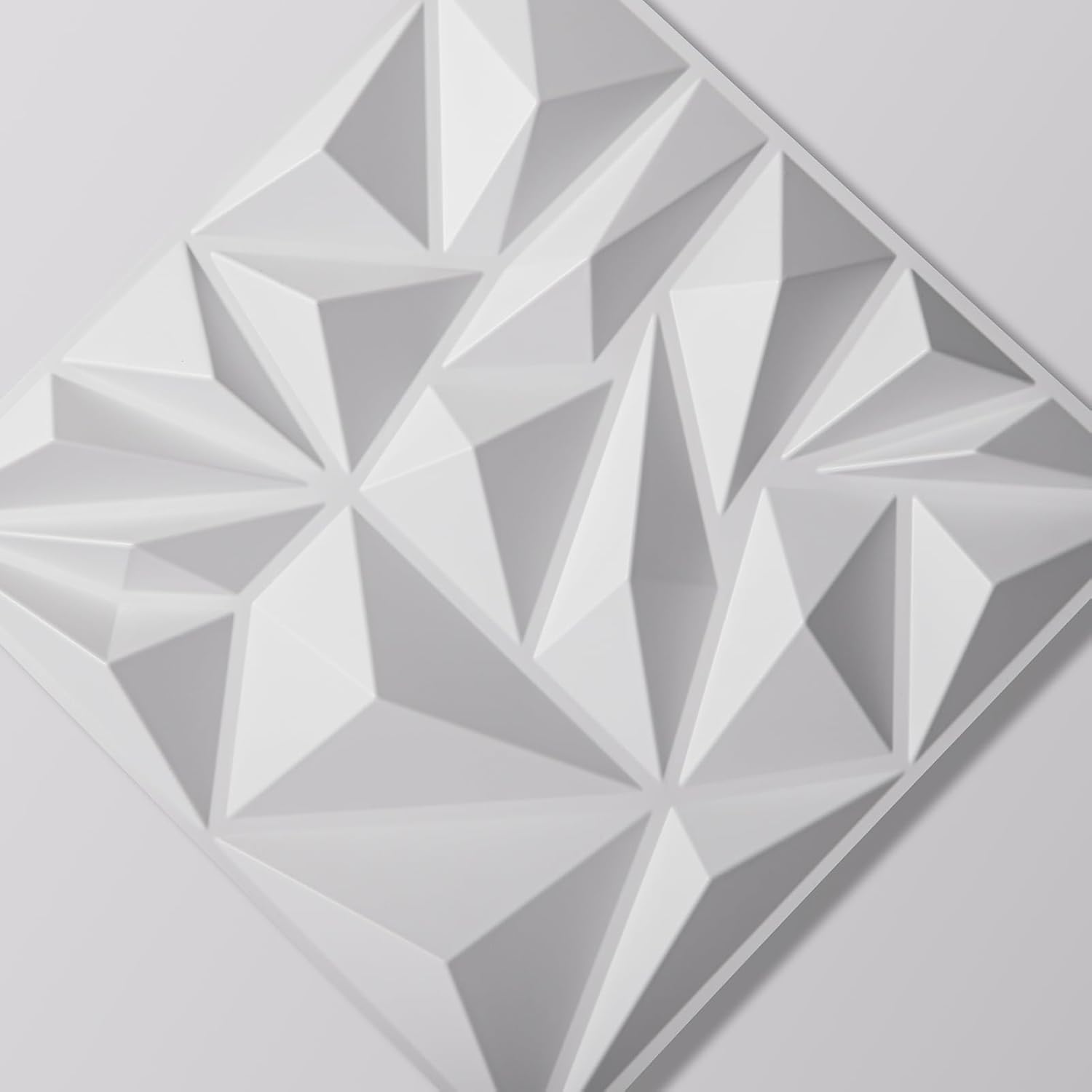 Art3d 33-Pack White 3D Diamond Textured PVC Wall Panels Modern Interior Decor