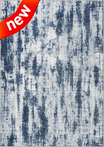 Large Washable 8x10 Area Rug: Modern Abstract Soft Anti-Skid Carpet for Home