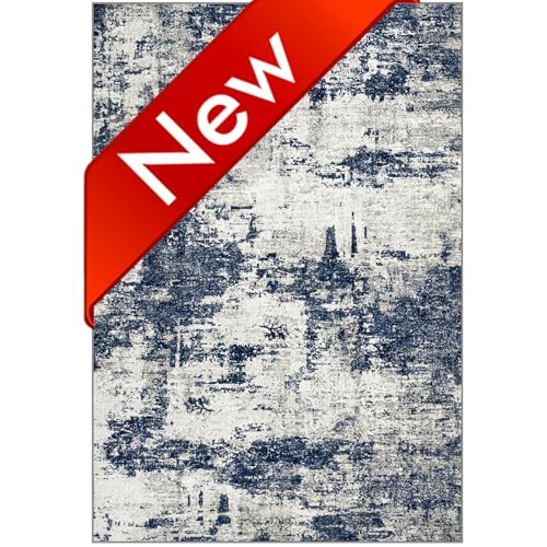 Modern Abstract 8x10 Washable Area Rug: Soft, Anti-Slip, Stain-Resistant Carpet