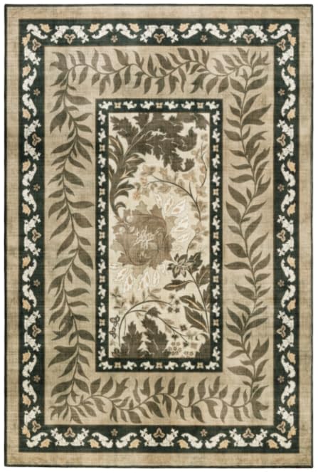 Premium Washable 8x10 Area Rug: Stain-Resistant, Non-Slip, Durable, Ultra-Thin Black
